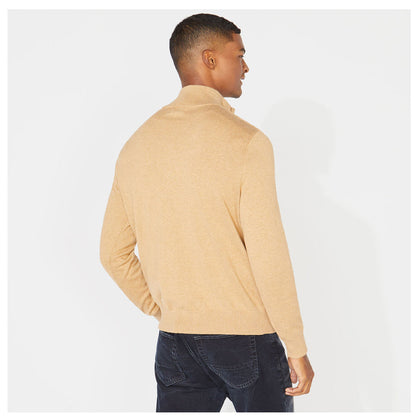 NAUTICA- QUARTER ZIP RIBBED FRONT SWEATER