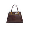 Guess- Stephi Croc Girlfriend Satchel (Espresso)