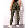 Romwe- Camo Print Drawstring Waist Pants