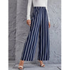 Romwe- High Waist Striped Wide Leg Pants