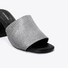 Tory Burch- Block T Chainmail Mule Sandal - Silver / Perfect Black