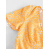 Zaful- Ditsy Floral Asymmetric Bowknot Dress - Yellow
