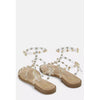 Missguided- Gold Look Clear Dome Stud Gladiator Sandals