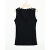 Chicme- V-Neck Lace Trim Tank Top