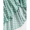 Zaful- Polka Dot Ruffles Tie Waist Midi Dress - Green S