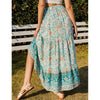 Romwe- Simplee Tie Waist Floral Skirt