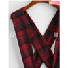 Zaful- Plaid Tartan Criss Cross Suspender Pleated Skirt - Red