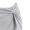 Zaful- Marled Tank Top And Twist High Slit Skirt Set - Gray