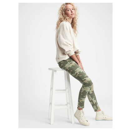 Gap- Olive Green Camo High Rise True Skinny Camo Jeans with Secret Smoothing Pockets