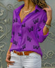 Chicme- Butterfly Print Button Design Blouse