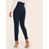 Romwe- Belted Paperbag Waist Skinny Pants