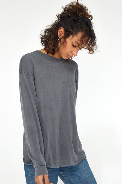 Lacausa- LONGSLEEVE CREWNECK ( SLATE)