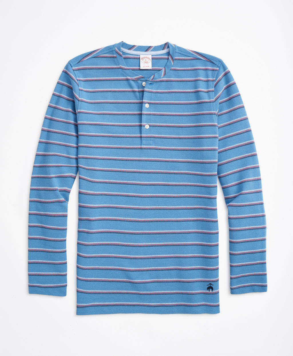 Brooks Brothers- Striped Cotton Pique Henley