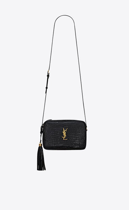 Yves Saint Laurent- LOU CAMERA BAG IN CROCODILE-EMBOSSED SHINY LEATHER