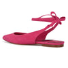 Ninewest- Bop Ankle Wrap Pointy Toe Flats (PINK SUEDE)