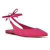 Ninewest- Bop Ankle Wrap Pointy Toe Flats (PINK SUEDE)