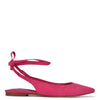 Ninewest- Bop Ankle Wrap Pointy Toe Flats (PINK SUEDE)