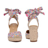 Ninewest- Friend Ankle Wrap Espadrille Wedge Sandals (DITZY FLORAL)