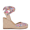 Ninewest- Friend Ankle Wrap Espadrille Wedge Sandals (DITZY FLORAL)