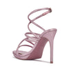 Ninewest- Lexy Ankle Strap Heeled Sandals (PINK GLITTER)