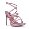 Ninewest- Lexy Ankle Strap Heeled Sandals (PINK GLITTER)