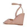 Ninewest- Nevr Ankle Strap Wedge Sandals (BARELY NUDE)