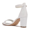 Ninewest- Pruce Ankle Strap Block Heel Sandals (PEARL GLITTER)