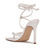 Ninewest- Terrie Ankle Wrap Heeled Sandals (WHITE)