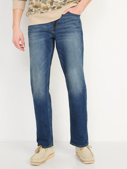 Old Navy- Straight Built-In Flex Jeans for Men (Tinted Light Wash)