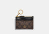 Coach- Mini Skinny Id Case In Signature Canvas (Gold/Brown Black)