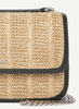 DKNY- Sina Basketweave Shoulder Flap - Natural/Black