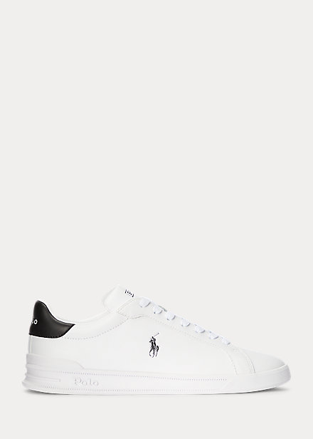 Polo Ralph Lauren- Heritage Court II Leather Sneaker (White/Black Pp)