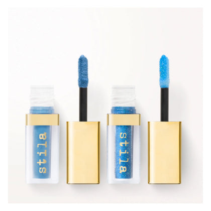 Stilacosmetics- Double Dip Suede Shade & Glitter & Glow Liquid Eye Shadows (Blue Jean)